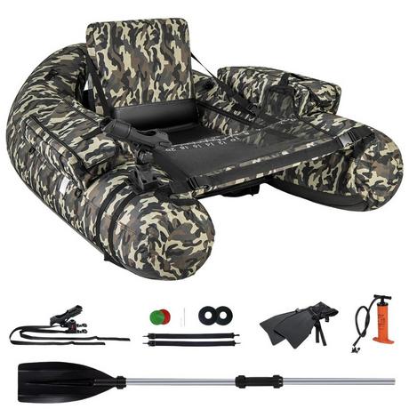 Northio  Gommone gonfiabile con righello per pesci, portacanna e mimetica per barca da pesca con pagaia 