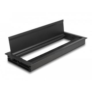 DeLock  Passacavo per montaggio su tavolo con spazzola 300 x 120 x 28 mm nero 