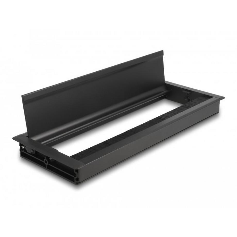 DeLock  Passe-fil monté sur table avec brosse 300 x 120 x 28 mm, noir 