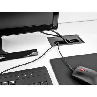 DeLock  Passe-fil monté sur table avec brosse 300 x 120 x 28 mm, noir 