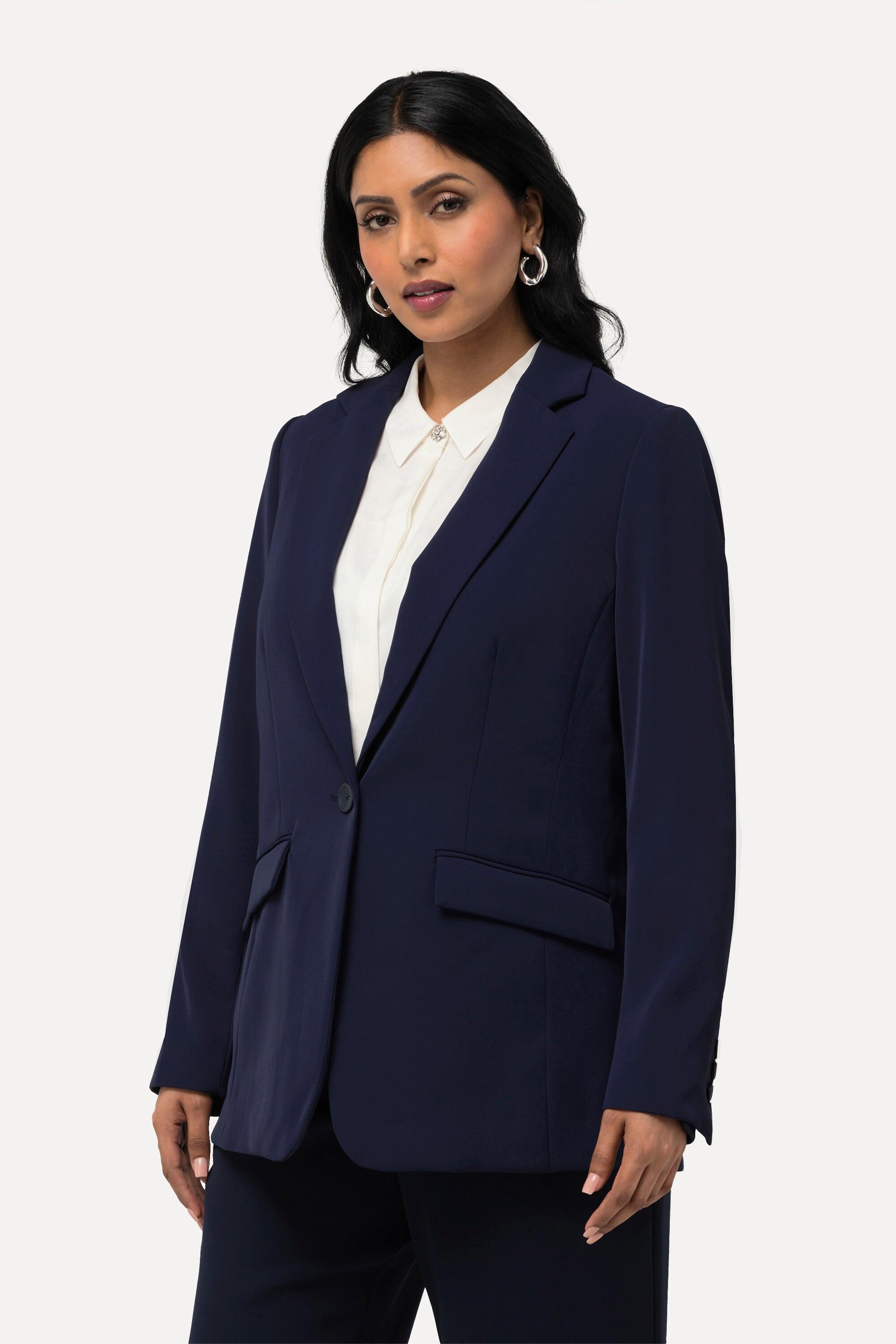 Ulla Popken  Blazer, Reverskragen, Klappentaschen, Knopfverschluss 