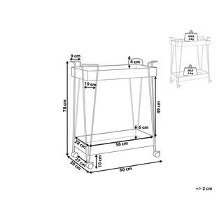 Beliani Carrello portavivande en Metallo Rustico BALME  