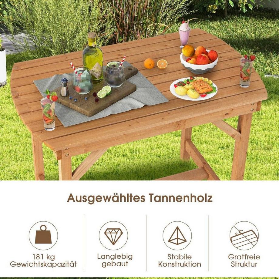 Northix Table de salle à manger de terrasse en bois de sapin 100 x 60,5 x 75 cm naturel  