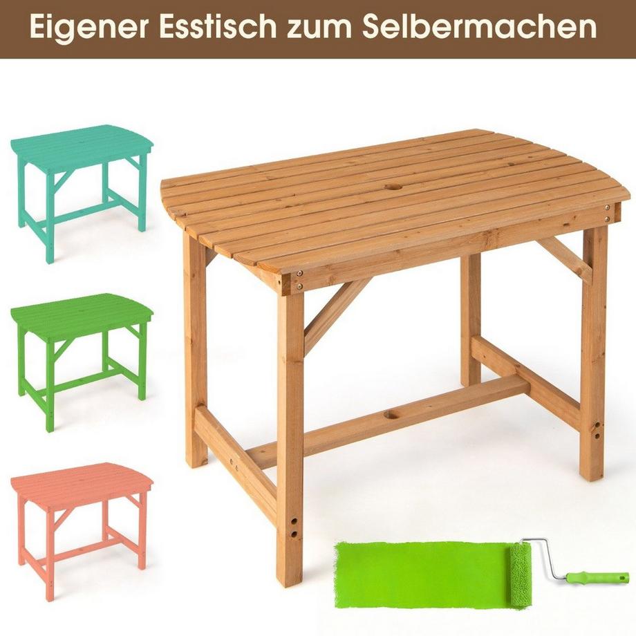 Northix Table de salle à manger de terrasse en bois de sapin 100 x 60,5 x 75 cm naturel  