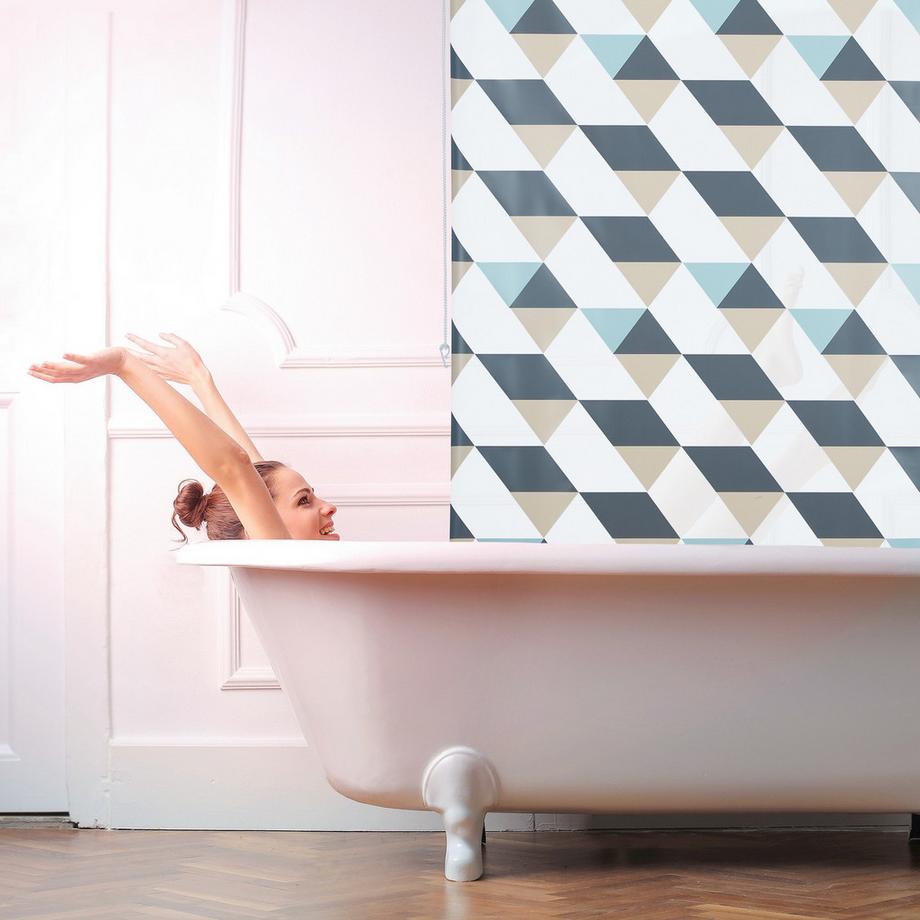 B2X Duschrollo mit geometrischem Design  