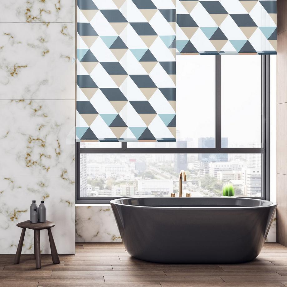 B2X Duschrollo mit geometrischem Design  