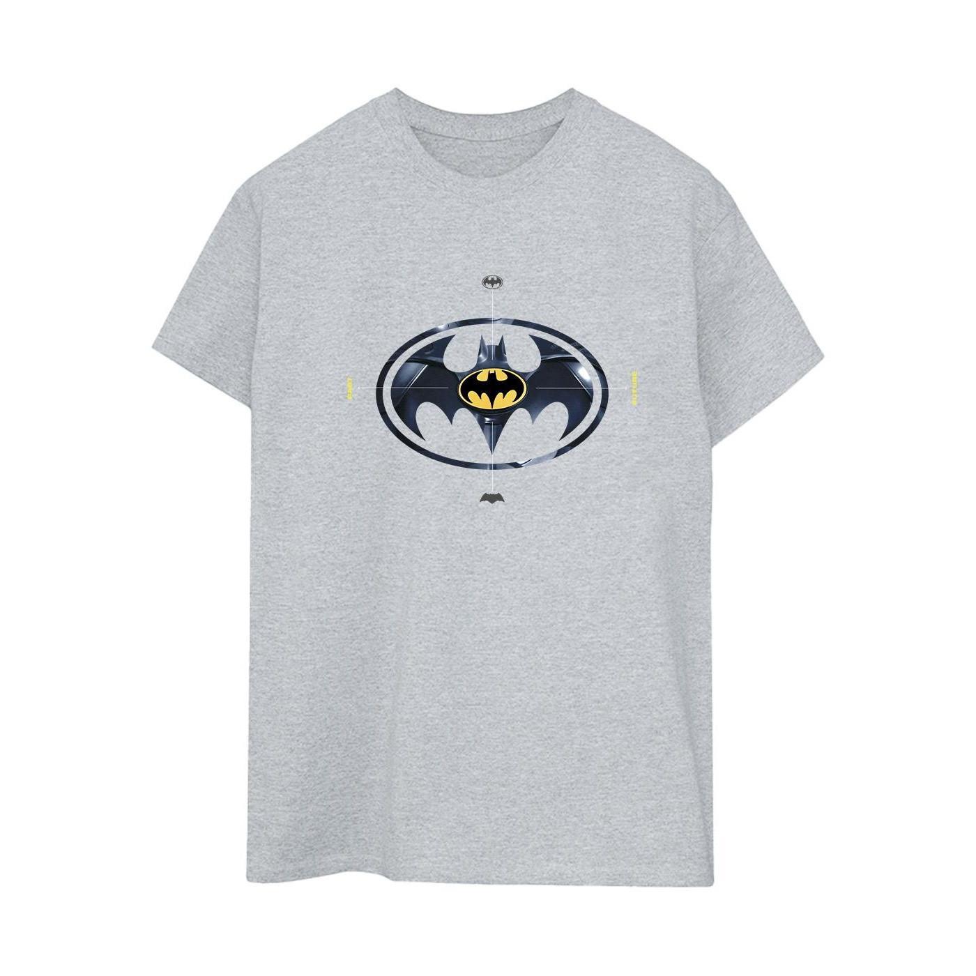 Image of The Flash Batman Metal Logo Tshirt Damen Grau XXL