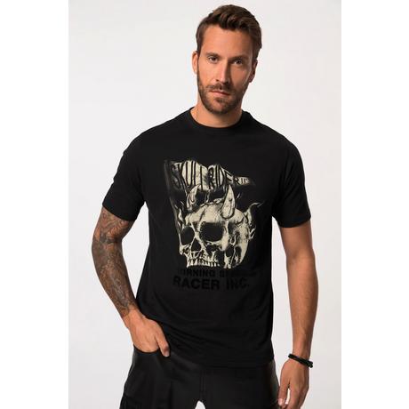 JP1880  T-shirt manches courtes et col rond, imprimé dans le dos noir 