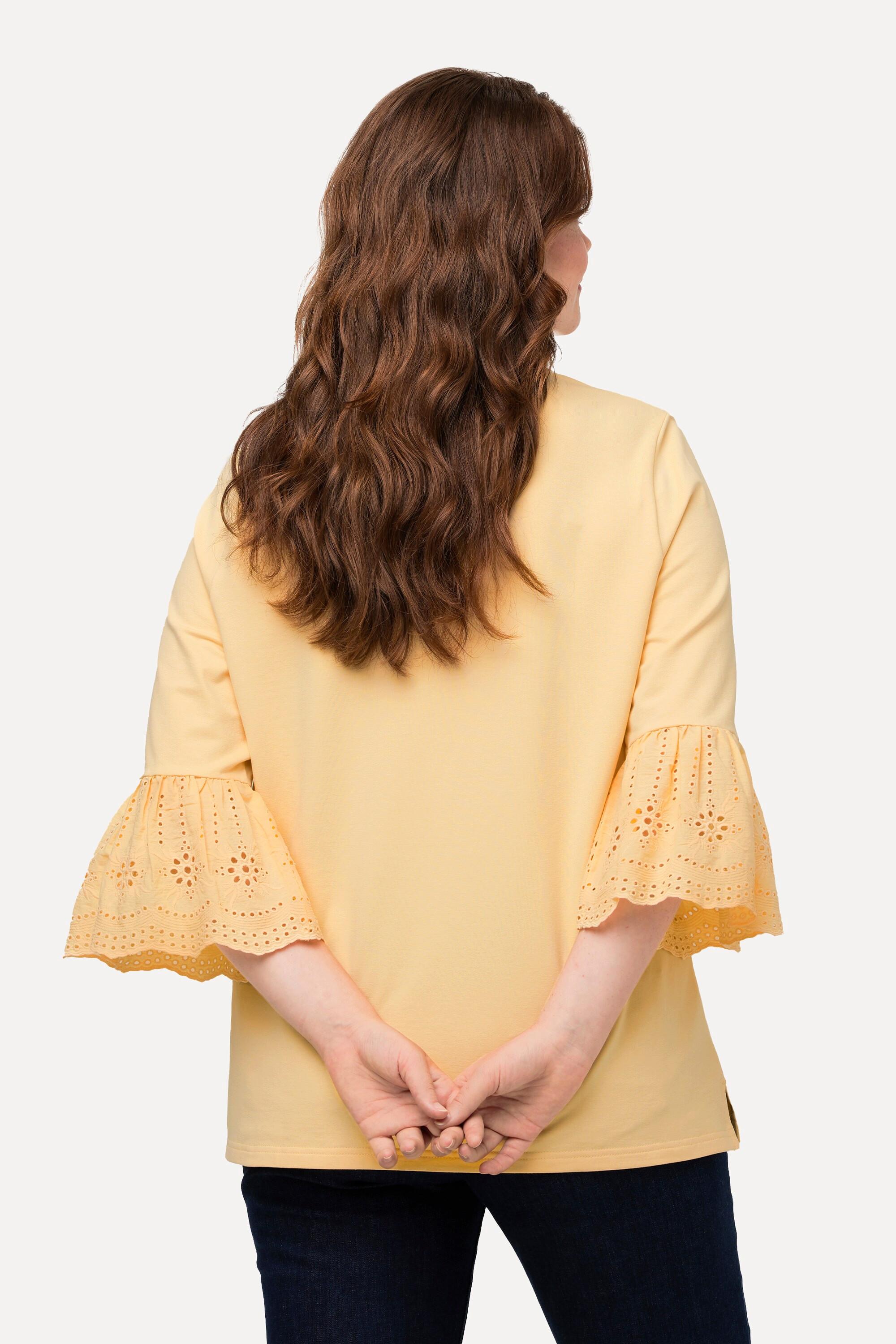 Ulla Popken Sweatshirt Spitze Stehkragen 3/4-Arm  