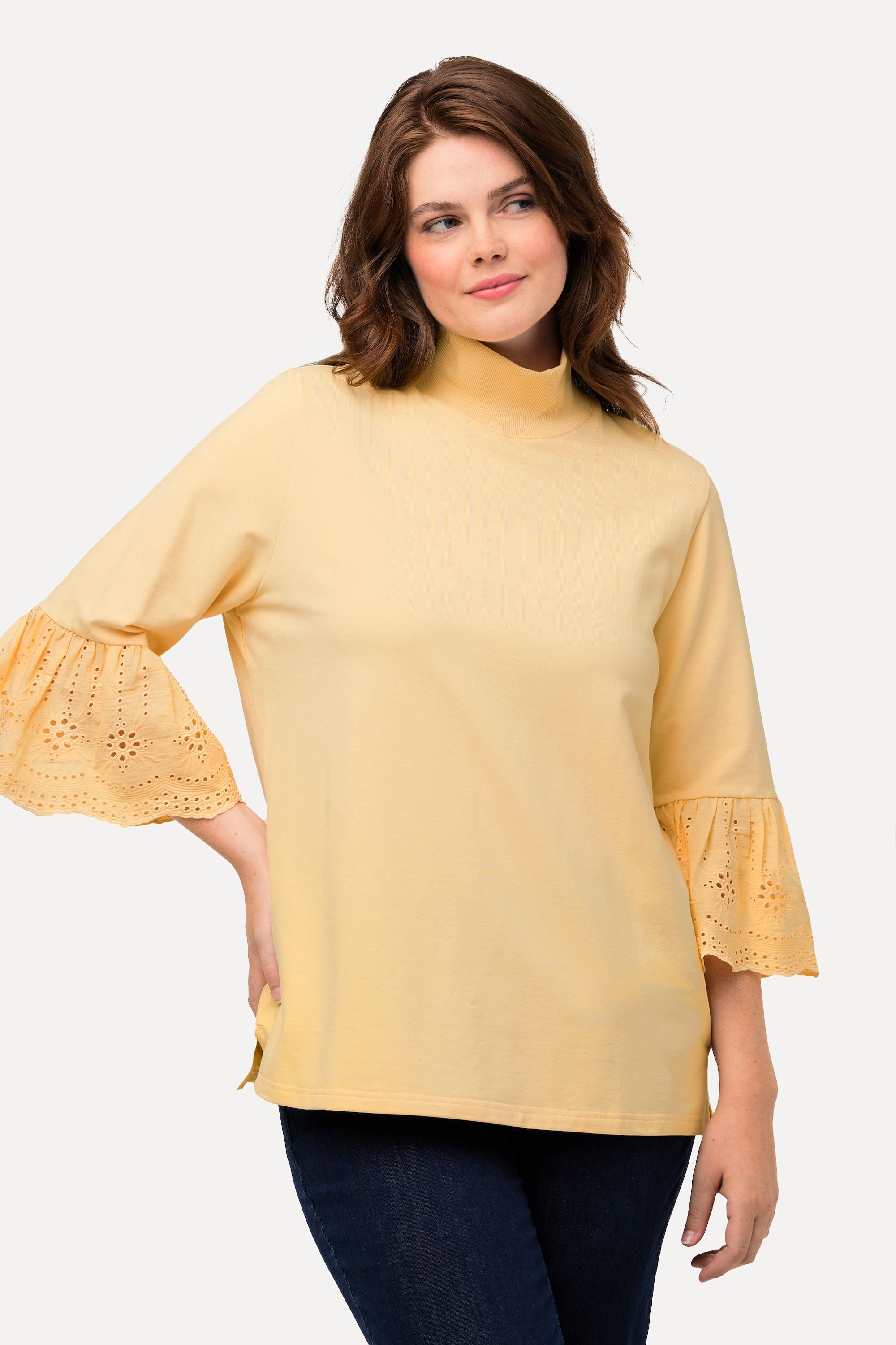 Ulla Popken Sweatshirt Spitze Stehkragen 3/4-Arm  