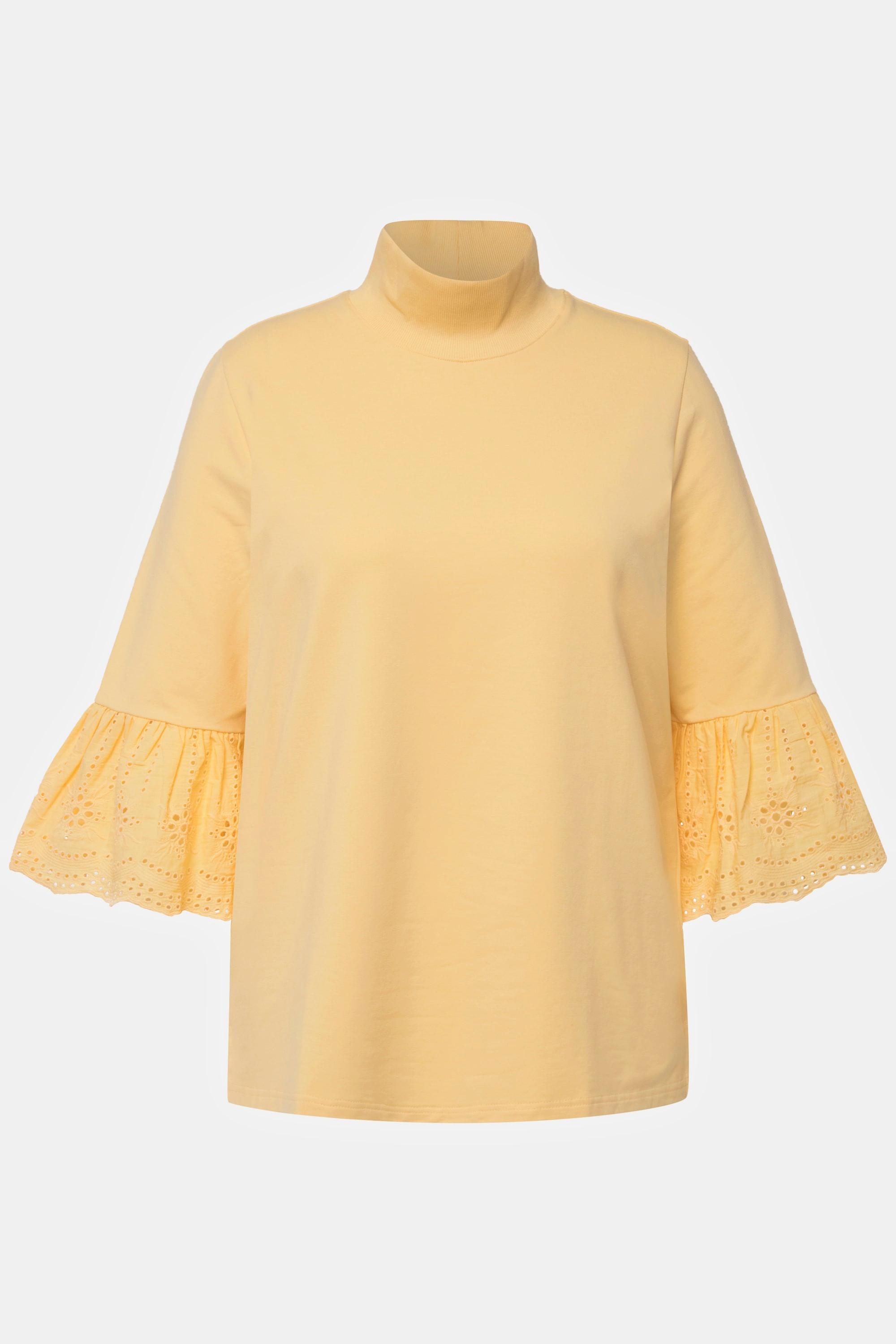 Ulla Popken Sweatshirt Spitze Stehkragen 3/4-Arm  