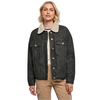 URBAN CLASSICS Oversize Jeansjacke mit Sherpa Kragen  