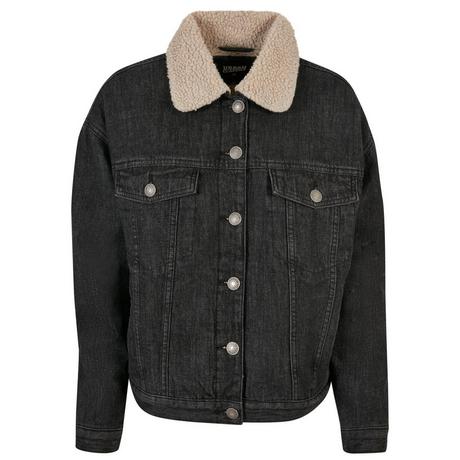URBAN CLASSICS Oversize Jeansjacke mit Sherpa Kragen  