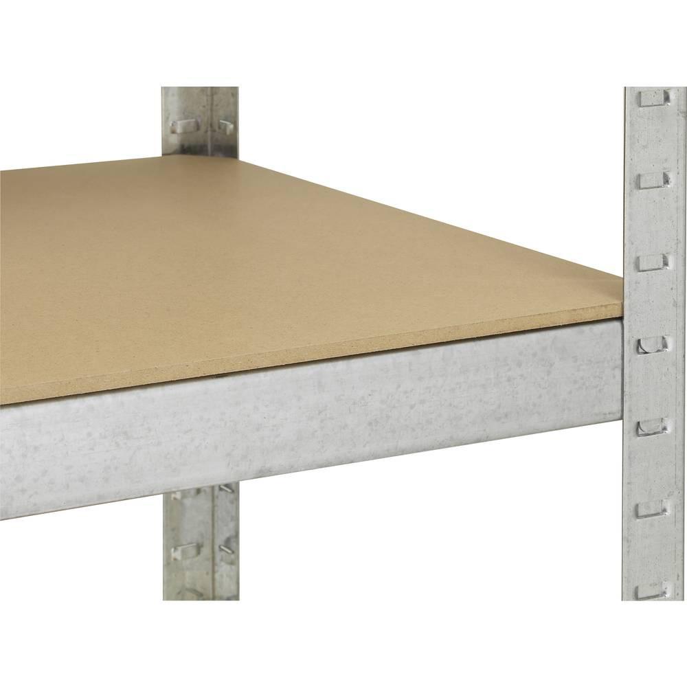 TOOLCRAFT Scaffale per carichi pesanti 265 kg (L x A x P) 900 x 1800 x 450 mm Metallo, MDF opaco Zinco  