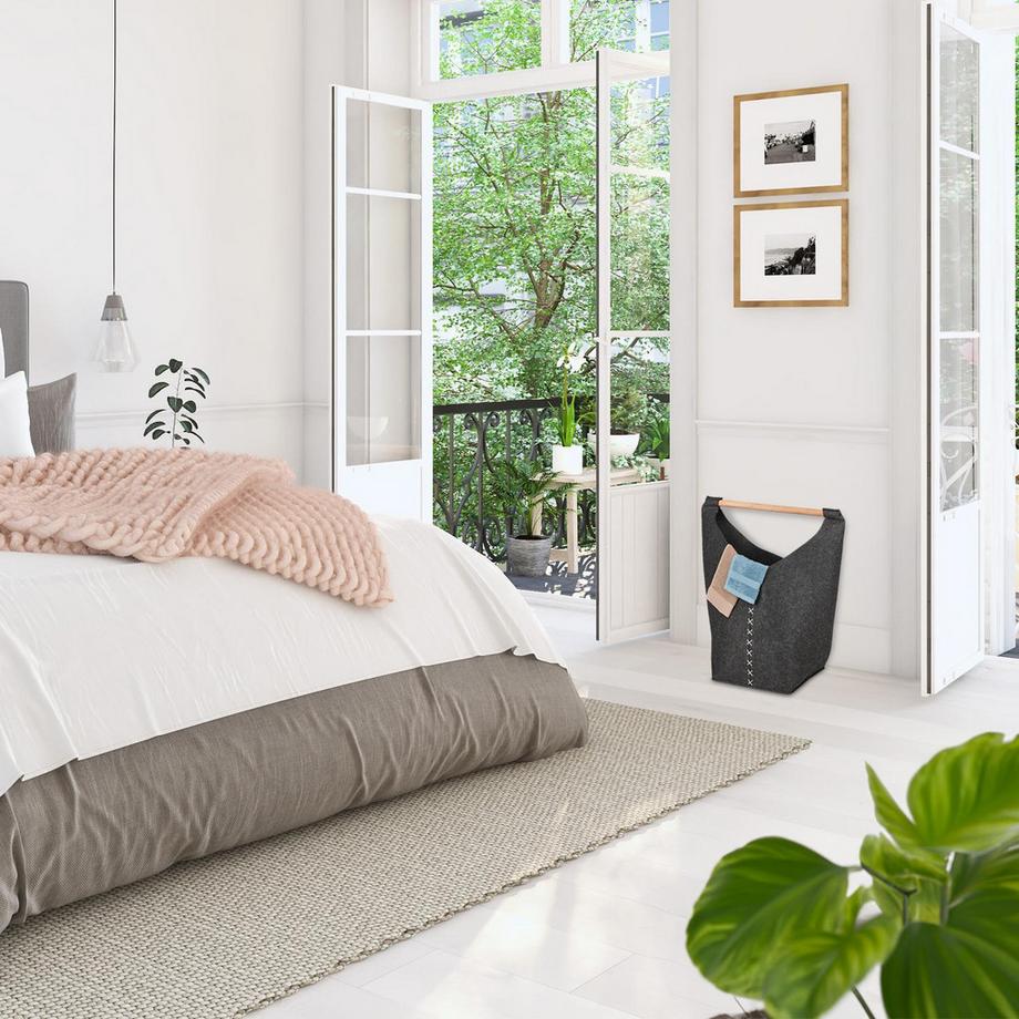 B2X Contenitore portabiancheria portatile in feltro  