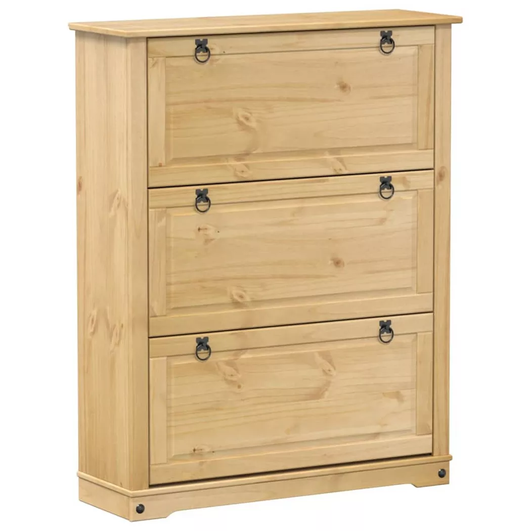 VidaXL - Armoire à chaussures bois de pin, One Size, Marron