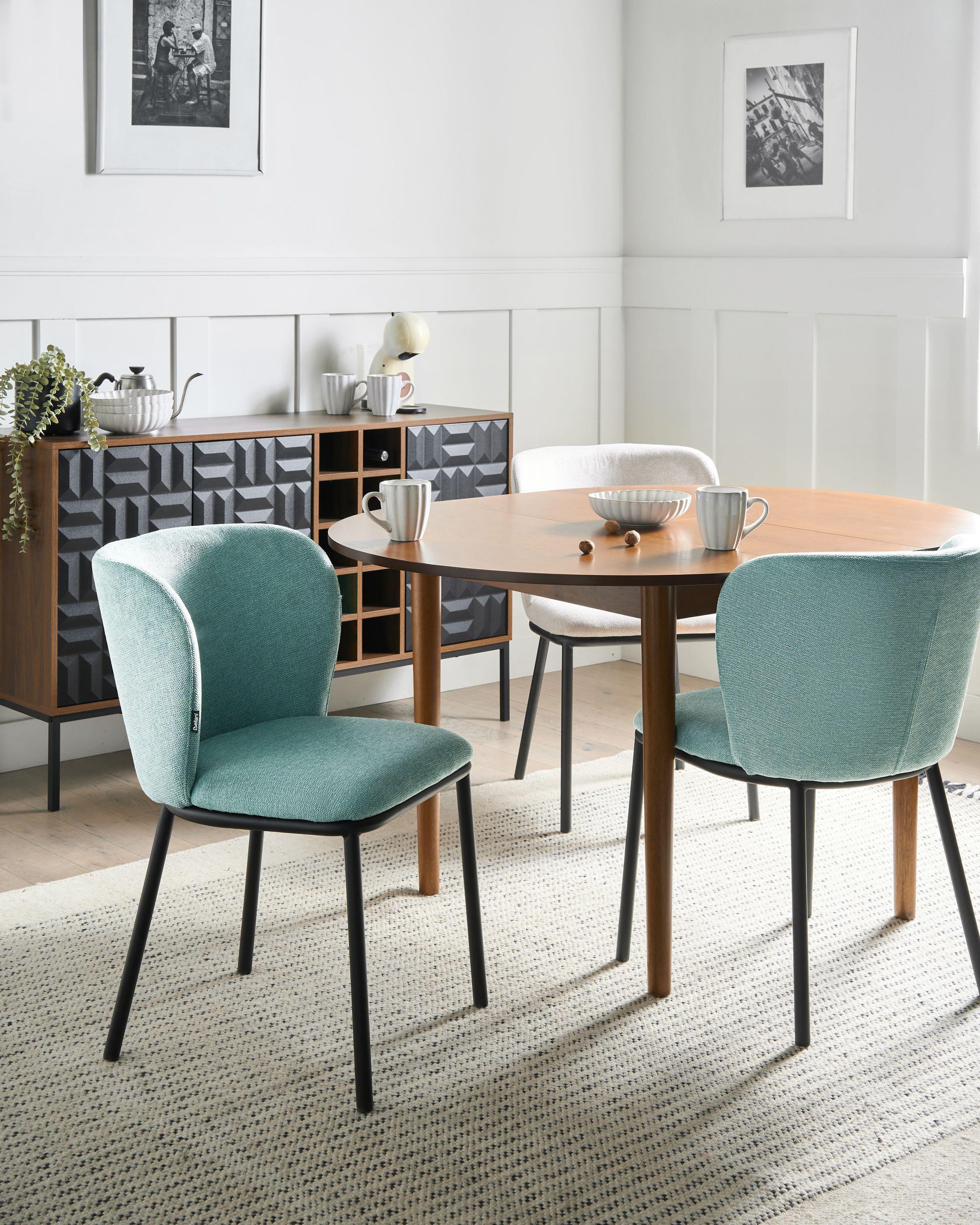 Beliani Lot de 2 chaises de salle à manger en Tissu Minimaliste ARTESIA  