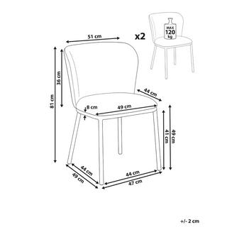Beliani Lot de 2 chaises de salle à manger en Tissu Minimaliste ARTESIA  