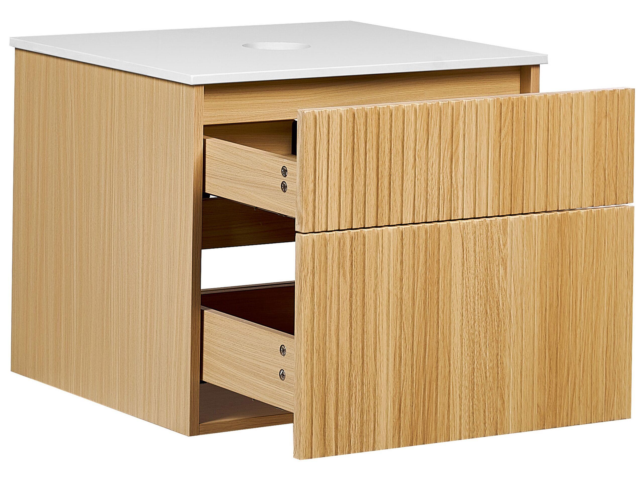 Beliani Wandmontierter Waschtischunterschrank aus MDF-Platte Boho BEXTI  