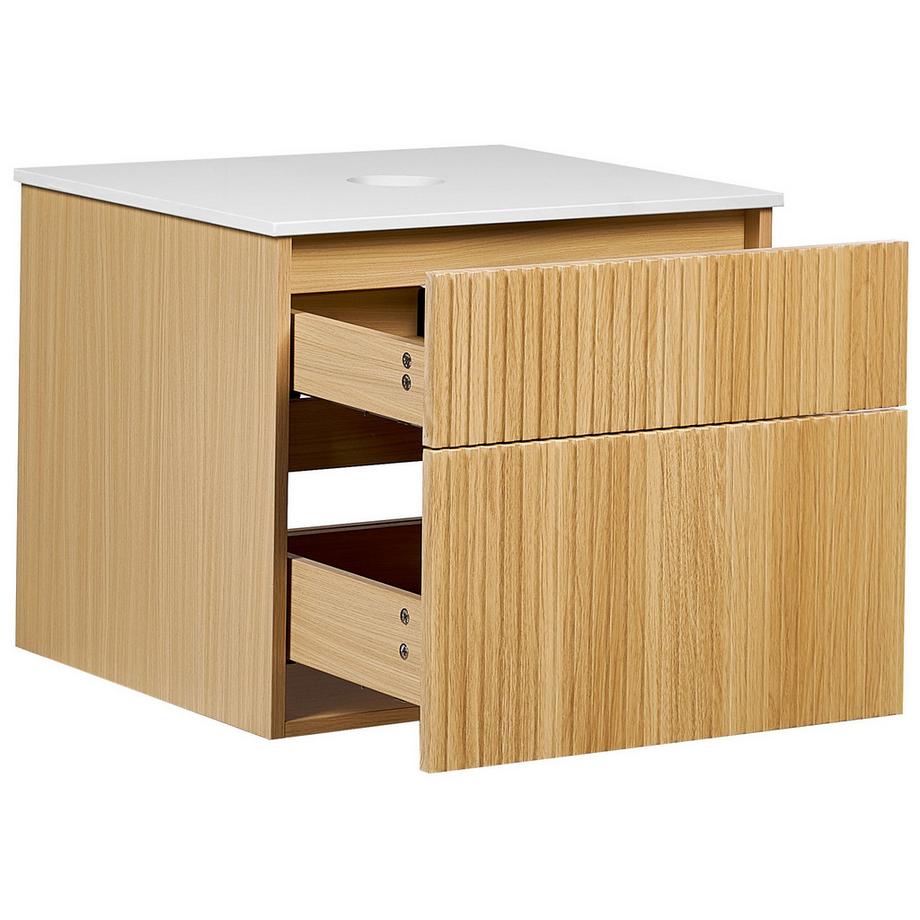 Beliani Wandmontierter Waschbeckenunterschrank aus MDF-Platte Boho BEXTI  