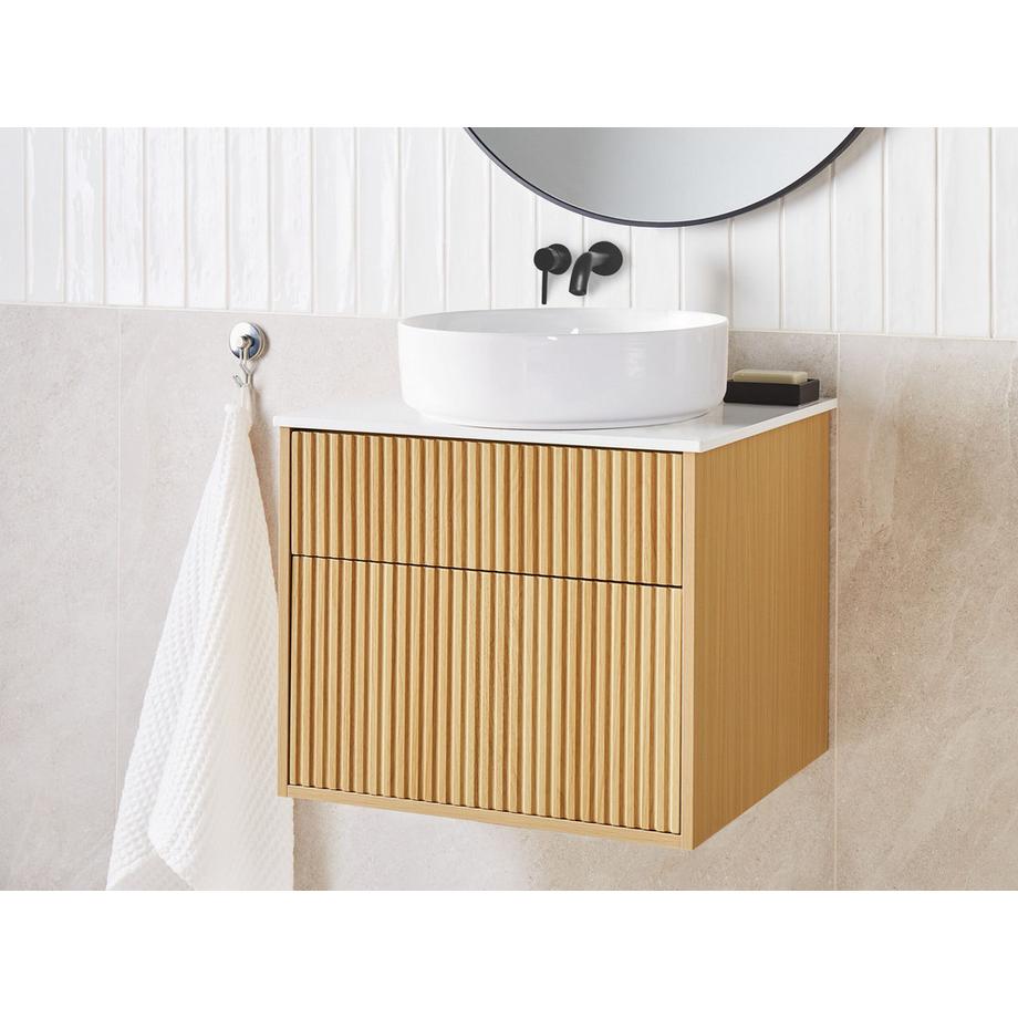 Beliani Wandmontierter Waschbeckenunterschrank aus MDF-Platte Boho BEXTI  