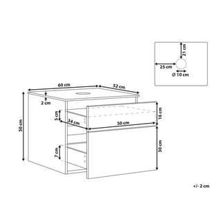 Beliani Wandmontierter Waschtischunterschrank aus MDF-Platte Boho BEXTI  