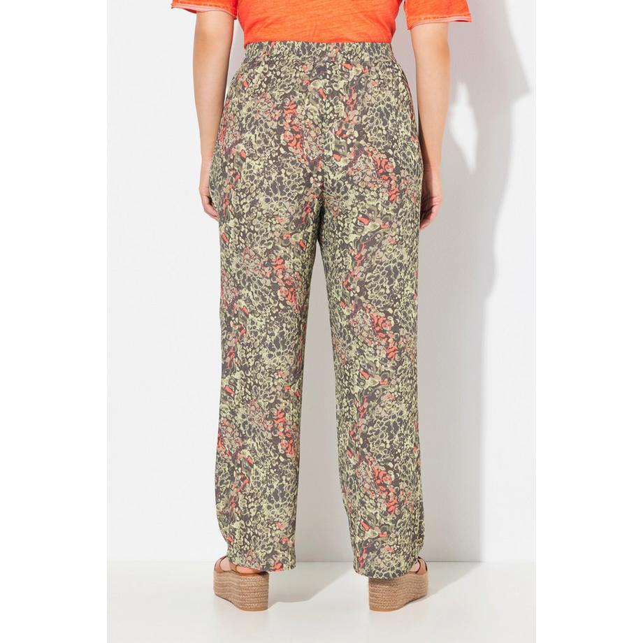 Ulla Popken Rose Kroko Weites Bein Krepp Hose  