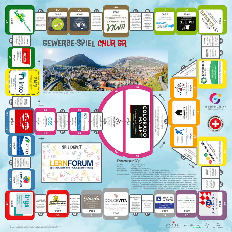 GEWERBE-SPIEL  Jeu des commerces CHUR GR Neuauflage (Allemand) 