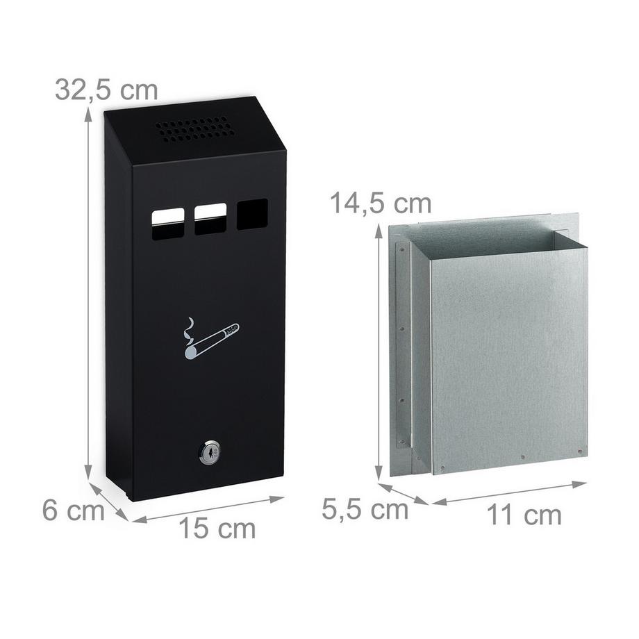 Northio Cendrier mural noir  