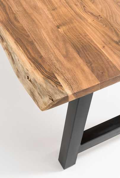 mutoni Table à manger acacia naturel pied en A 160x85  