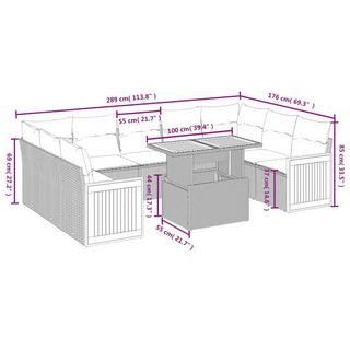 VidaXL set divano da giardino Polirattan  