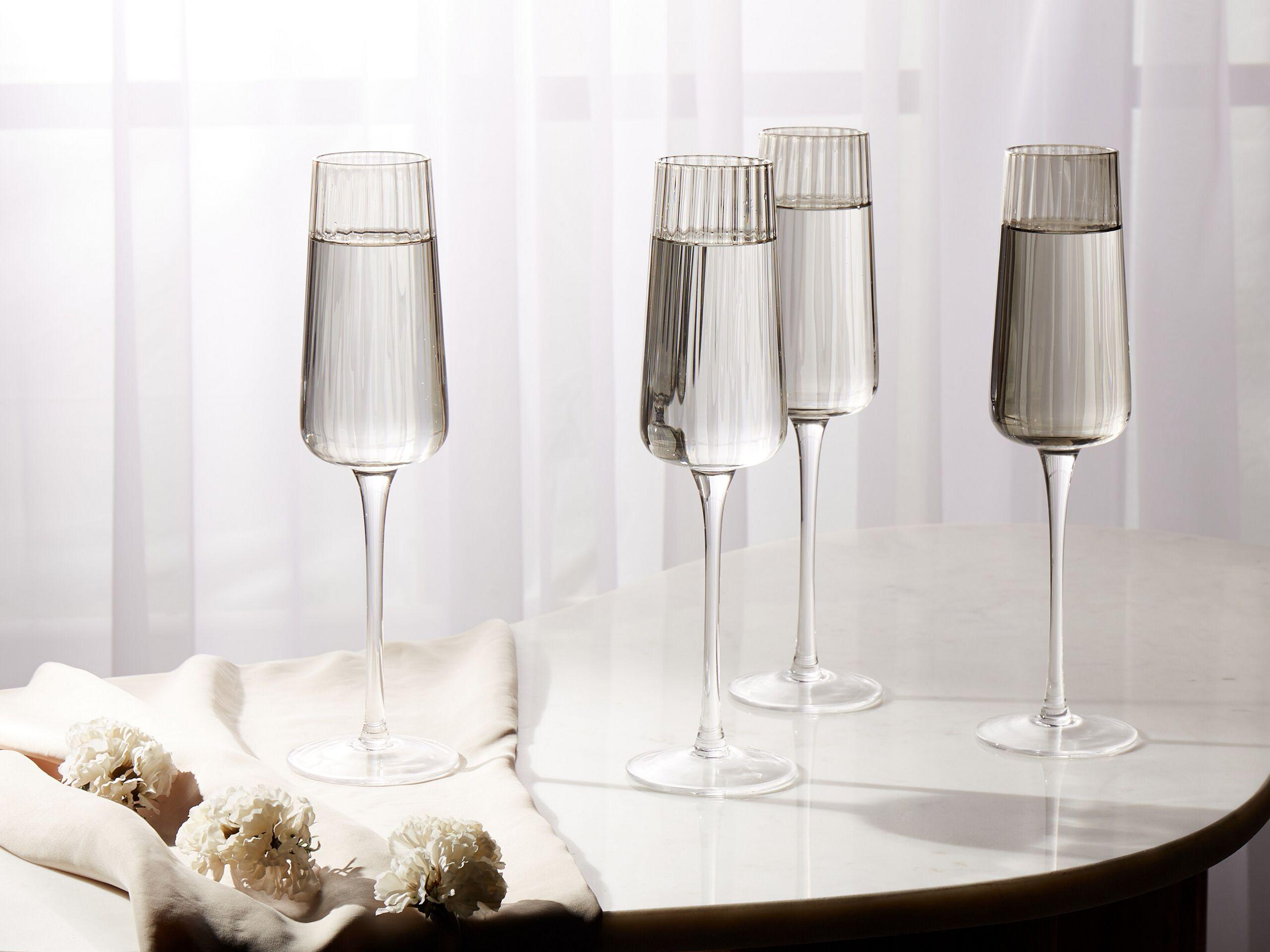 Beliani Champagnerflöten aus Glas Modern QUARTZ  