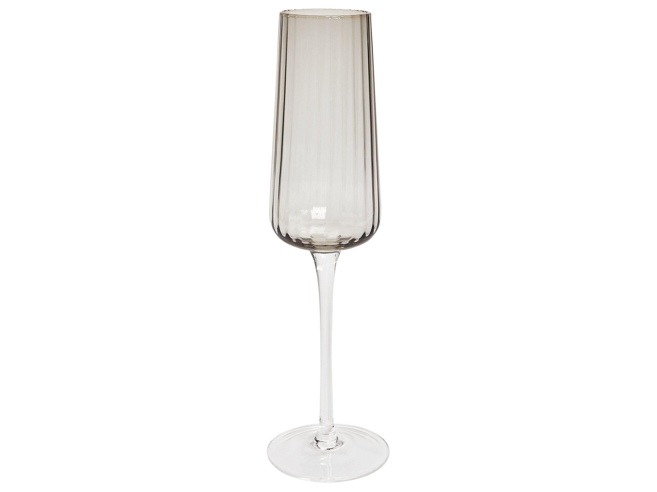 Beliani Champagnerflöten im 4er Set aus Glas Retro QUARTZ  