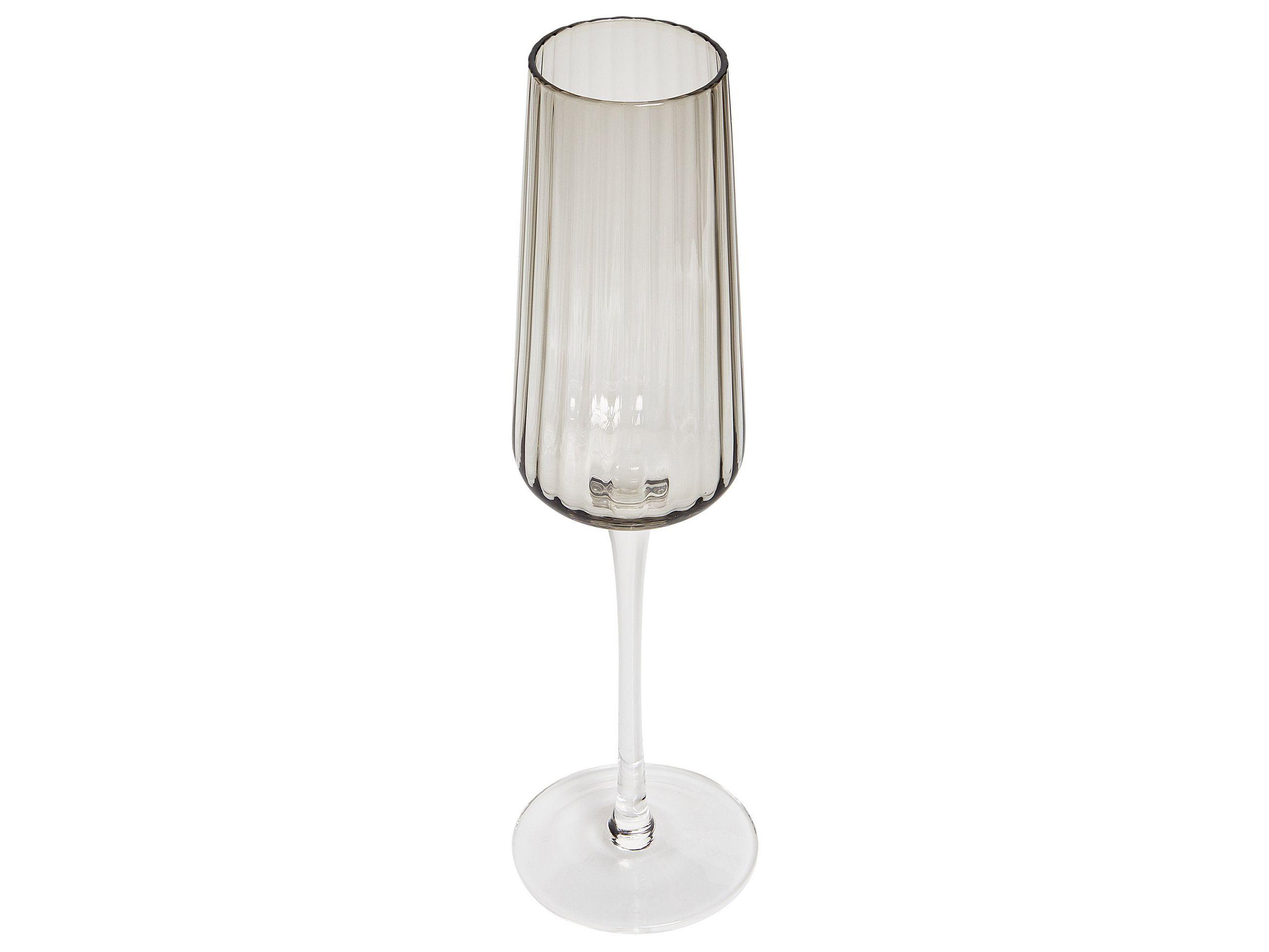 Beliani Champagnerflöten im 4er Set aus Glas Retro QUARTZ  