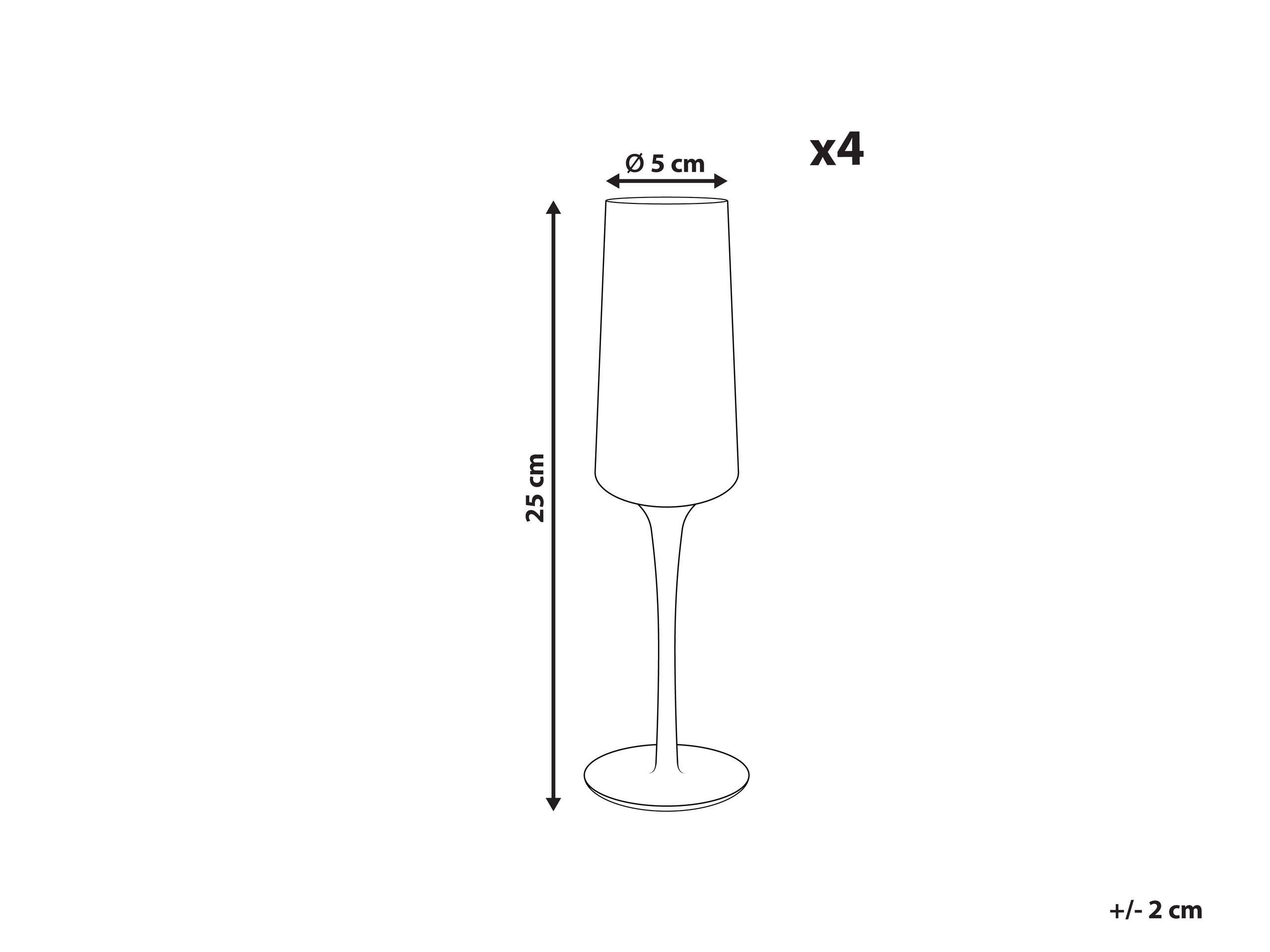 Beliani Flûtes à champagne en Verre Rétro QUARTZ  