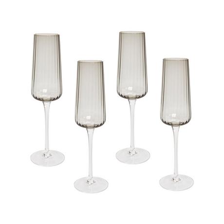 Beliani Champagnerflöten im 4er Set aus Glas Retro QUARTZ  
