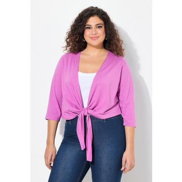 Bolero, kurze Jacke, Jersey, 3/4-Arm, Saumknoten