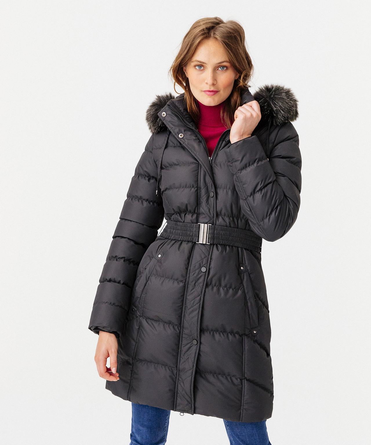 Image of Lange Daunenjacke Mit Thermolactyl-futter, Reissverschluss Mit Doppelschieber. Damen Schwarz 42/44