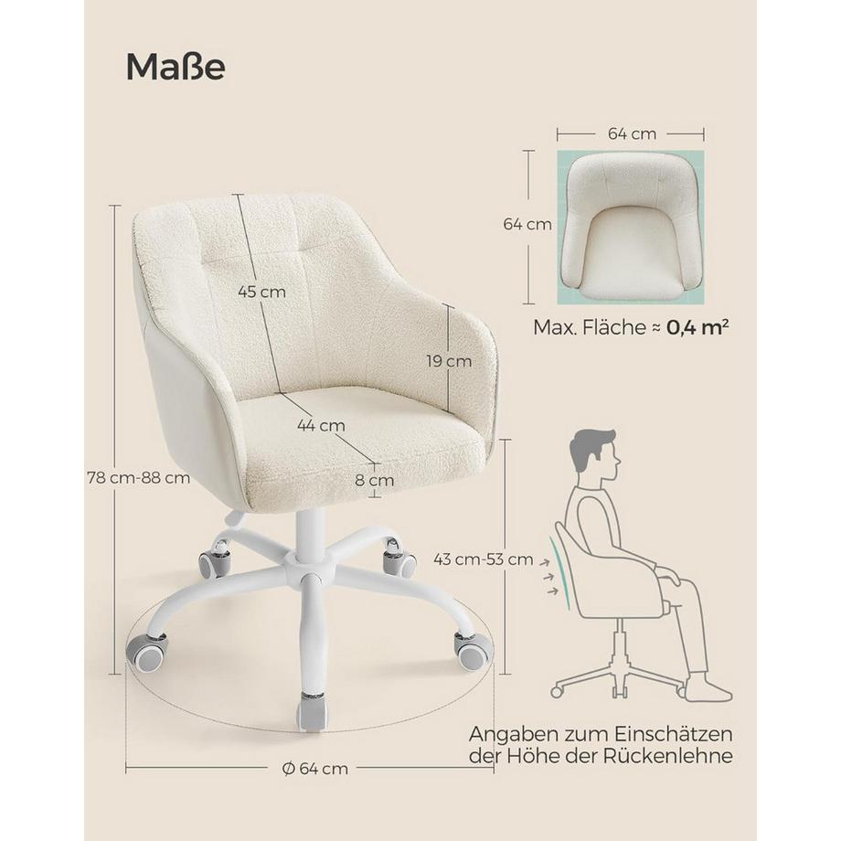 Songmics Bürostuhl Drehstuhl Höhenverstellbar  
