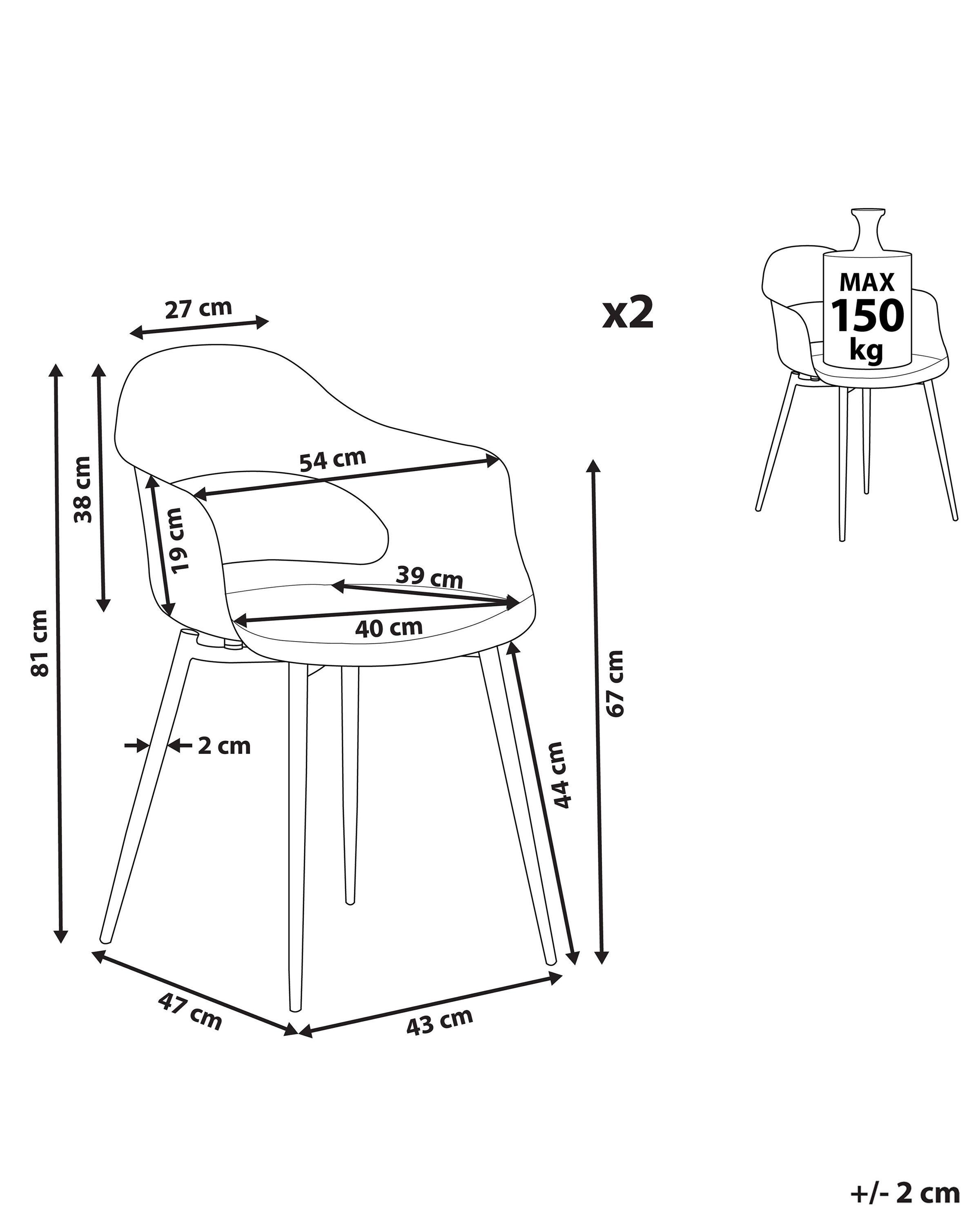 Beliani Set di 2 sedie da pranzo en Materiale sintetico Moderno UTICA  