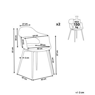 Beliani Set di 2 sedie da pranzo en Materiale sintetico Moderno UTICA  