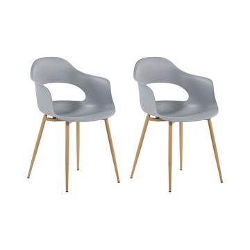 Lot de 2 chaises de salle à manger en Matière synthétique Moderne UTICA