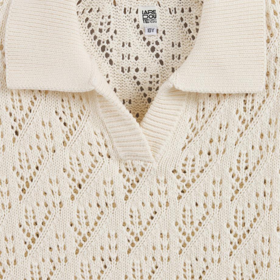La Redoute Collections  Pullover mit Polokragen aus feinem Lochstrick 