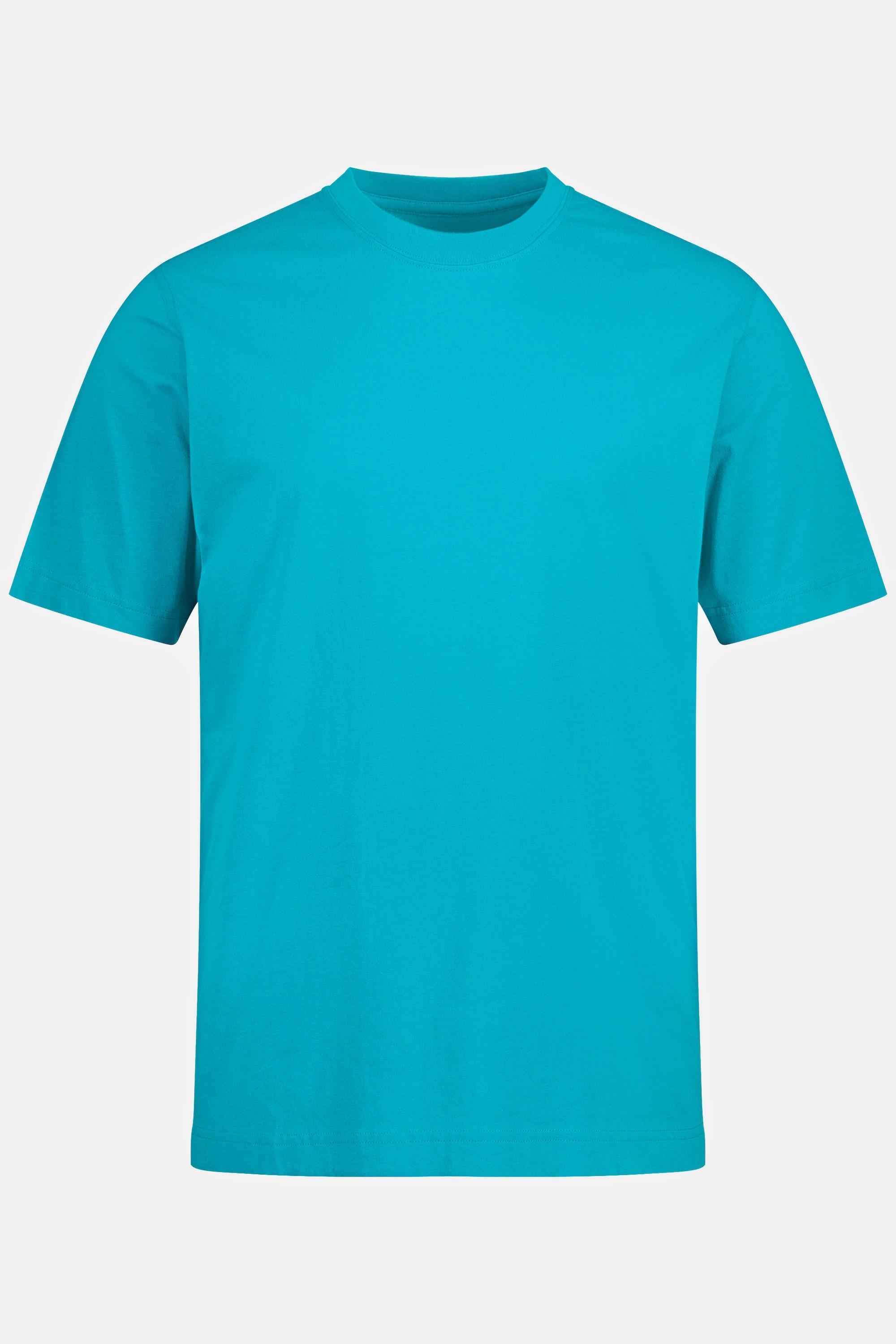 JP1880  T-shirt Basic en coton peigné, col rond turquoise sombre 