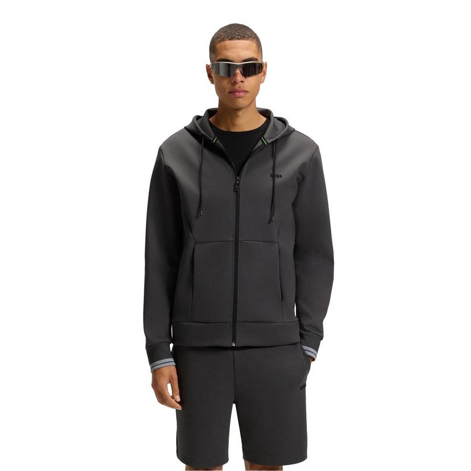 BOSS Felpa Con Cappuccio E Zip Intera Sport Elasticizzato  
