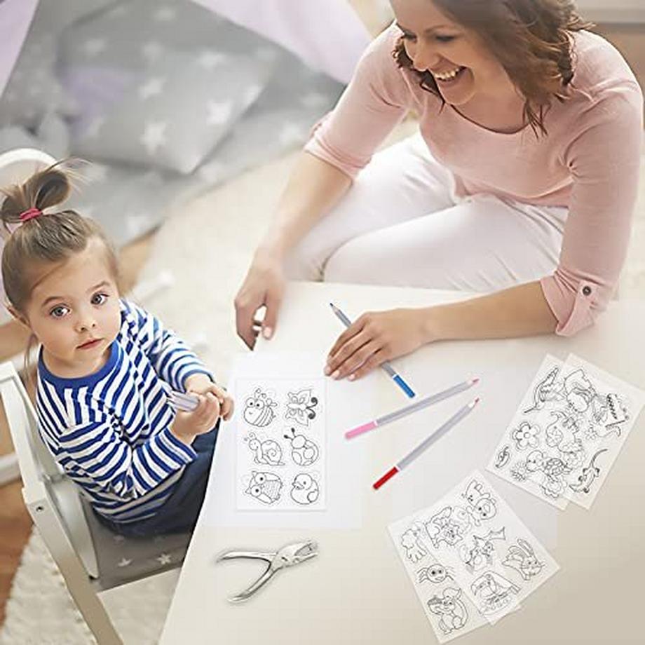 Activity-board  Schrumpffolien-Set 218Pcs DIY Bastel-Set mit A4 transluzenten Schrumpffolien-Platten A5 Färbung 