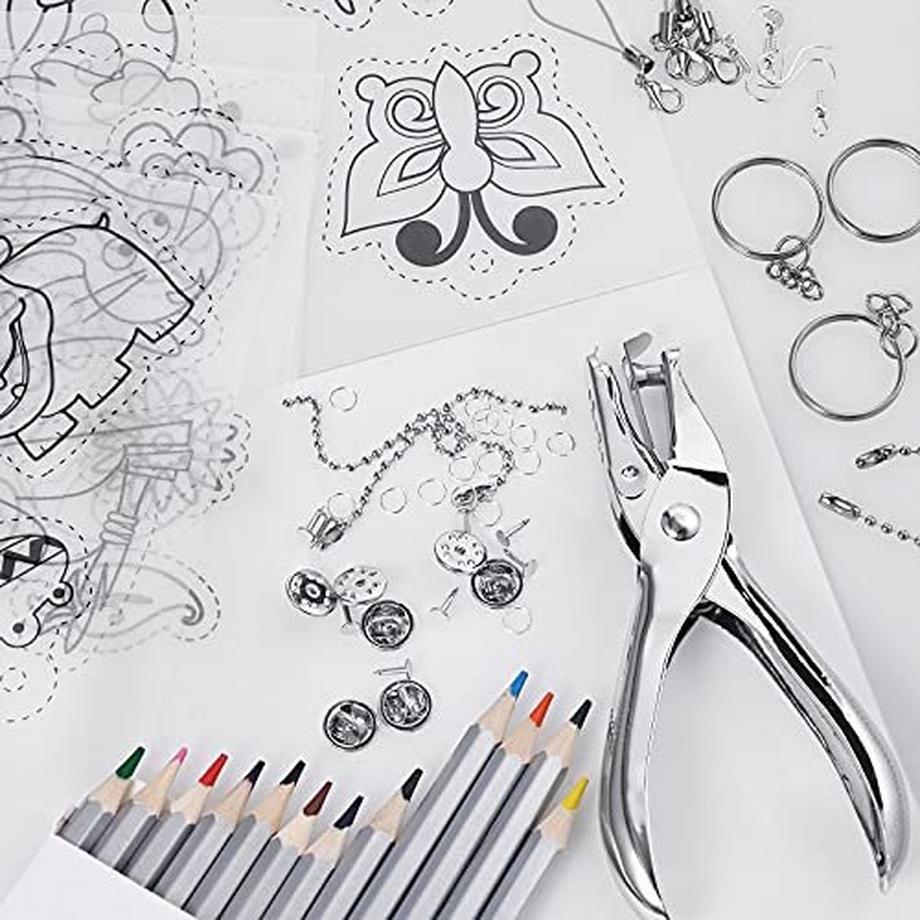 Activity-board  Schrumpffolien-Set 218Pcs DIY Bastel-Set mit A4 transluzenten Schrumpffolien-Platten A5 Färbung 