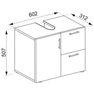 VCM Badmöbel Badunterschrank Waschbeckenunterschrank Badezimmer Flandu Schublade  