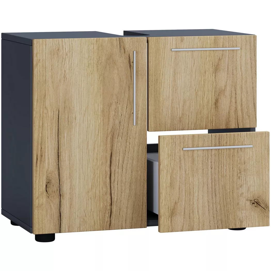 VCM Waschbeckenschrank "Holz Badmöbel Badunterschrank Flandu Schublade" 1 Stk. tlg.