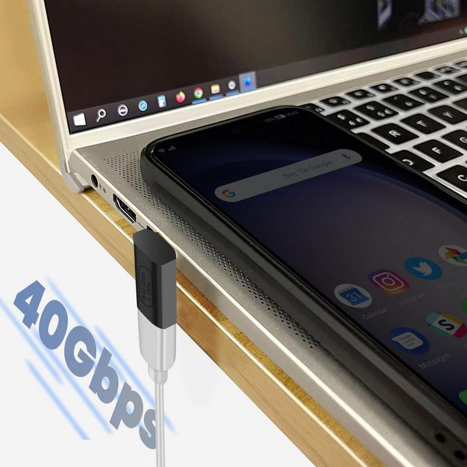 Avizar  Adaptateur USB-C Coudé 240W 40Gbs 